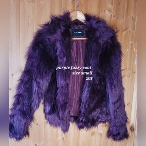 Purple fur coat